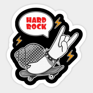 Snail on skateboard hard rock Sticker